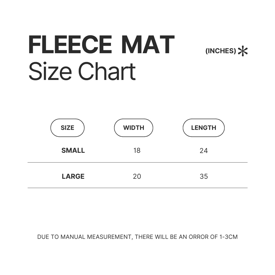 Fleece Mat Size Chart - Pochacco Store