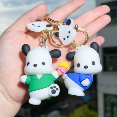 Anime Sanrio Keychain Kawaii Pochacco Pendant Keyrings Backpack Ornament Anime Accessories Doll Toys Girls Gifts - Pochacco Store