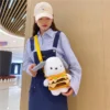 Kawaii Anime Sanrios Creative Plush Toy Detachable Burger Pochacco Crossbody Bag Coin Purse Girls Messenger Bag 3 - Pochacco Store